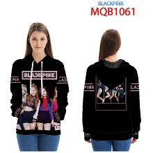 Black Pink star long sleeve hoodie cloth