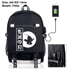 Demon Slayer anime USB charging laptop backpack sc...