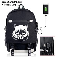 Demon Slayer anime USB charging laptop backpack school bag