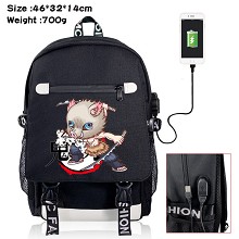 Demon Slayer anime USB charging laptop backpack sc...