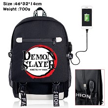 Demon Slayer anime USB charging laptop backpack school bag