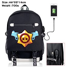 Brawl Stars game USB charging laptop backpack school bag