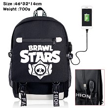 Brawl Stars game USB charging laptop backpack school bag