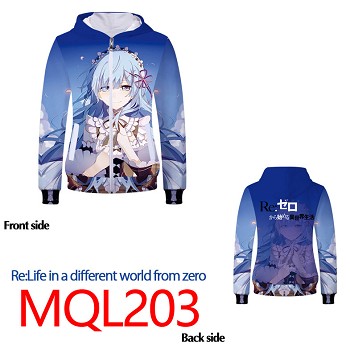 Re:Life in a different world from zero anime thick hoodie cloth dress sweater