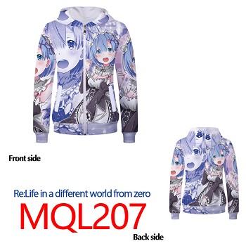 Re:Life in a different world from zero anime thick hoodie cloth dress sweater