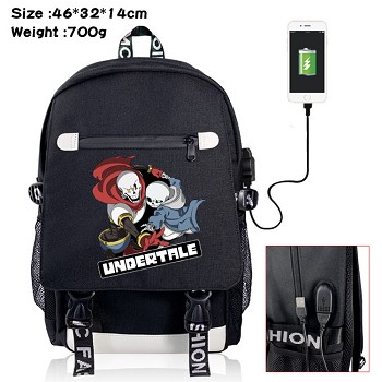  Undertale game USB charging laptop backpack school bag 