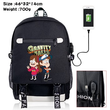 Gravity Falls anime USB charging laptop backpack school bag