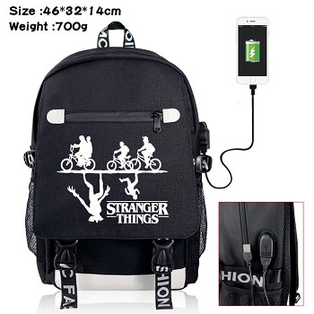 ranger Things USB charging laptop backpack school bag