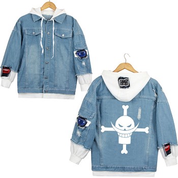  Tokyo ghoul anime fake two pieces denim jacket hoodie cloth 