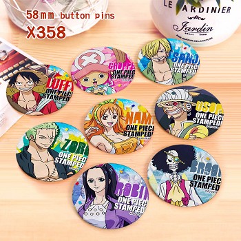 One Piece anime brooches pins set(8pcs a set)