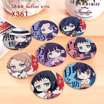 Demon Slayer anime brooches pins set(8pcs a set)