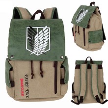 Attack on Titan anime canvas backpack bag