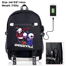  Undertale game USB charging laptop backpack school bag 