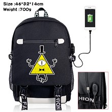 Gravity Falls anime USB charging laptop backpack school bag