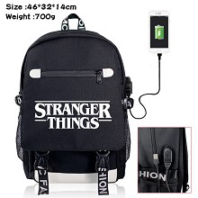  Stranger Things USB charging laptop backpack school bag 