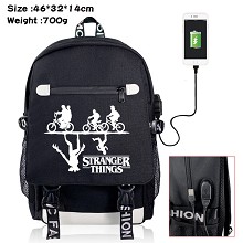 ranger Things USB charging laptop backpack school bag
