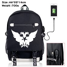 Arknights anime USB charging laptop backpack schoo...