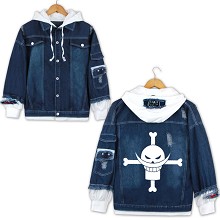 Tokyo ghoul anime fake two pieces denim jacket hoo...