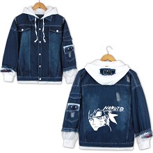 Naruto anime fake two pieces denim jacket hoodie c...