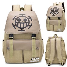  One Piece Law anime canvas backpack bag 