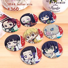 Demon Slayer anime brooches pins set(8pcs a set)