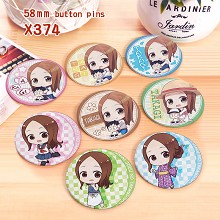  Teasing Master Takagi-san anime brooches pins set(8pcs a set) 