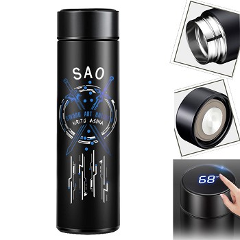 Sword Art Online anime LED screen temperature display touch stainless steel kettle cup