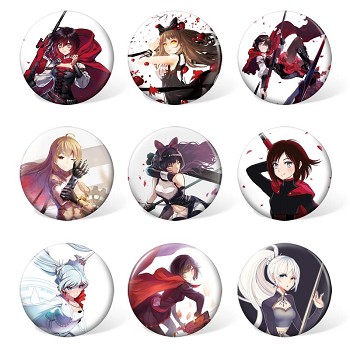 RWBY anime brooches pins set(9pcs a set)