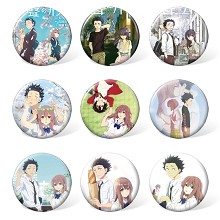 The Shape of Voice anime brooches pins set(9pcs a ...