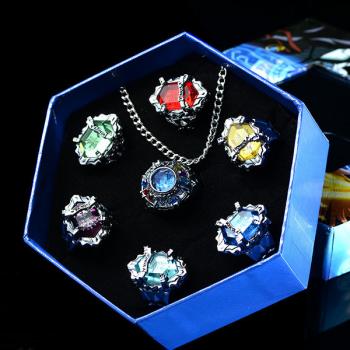 Reborn anime rings+necklace(7pcs a set)