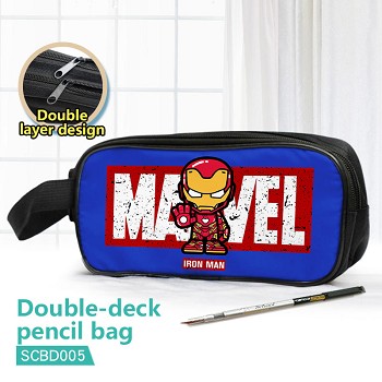  Iron Man double deck pencil bag pen bag 