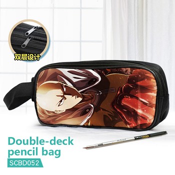 One Punch Man anime double deck pencil bag pen bag