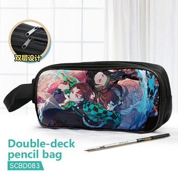 Demon Slayer anime double deck pencil bag pen bag