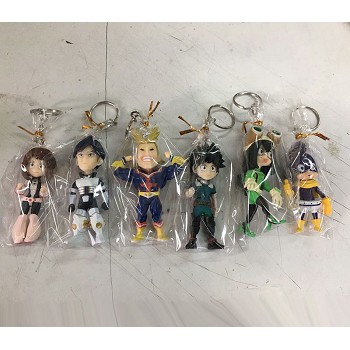 My Hero Academia figure doll key chains set(6pcs a set)