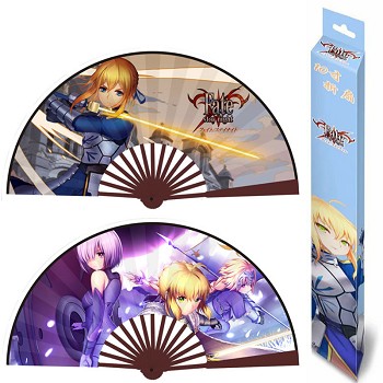 10inches Fate saber anime silk cloth fans