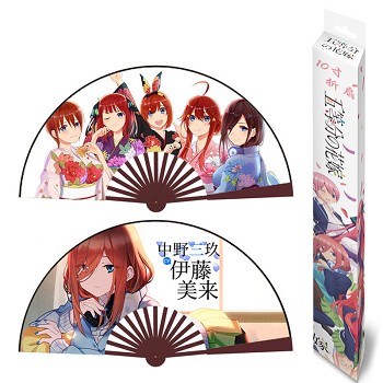 10inches Gotoubun no hanayome anime silk cloth fans