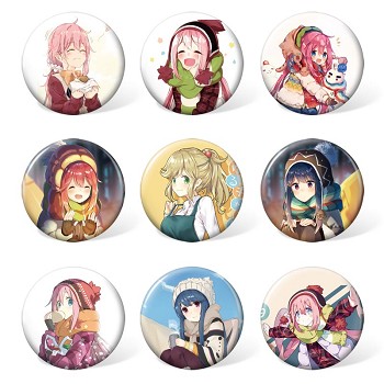 Yuru Camp anime brooches pins set(9pcs a set)