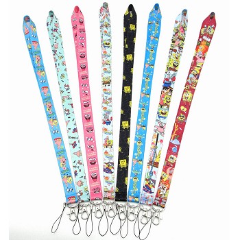 Spongebob neck strap Lanyards for keys ID card gym phone straps USB badge holder diy hang rope