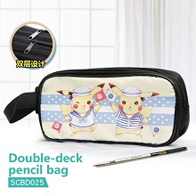 Pokemon anime double deck pencil bag pen bag