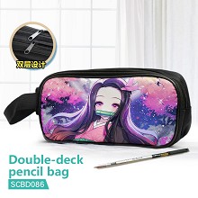 Demon Slayer anime double deck pencil bag pen bag