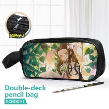 Demon Slayer anime double deck pencil bag pen bag