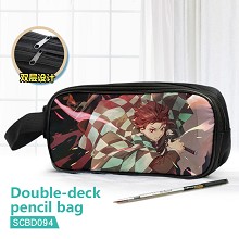  Demon Slayer anime double deck pencil bag pen bag 