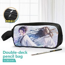  Demon Slayer anime double deck pencil bag pen bag 