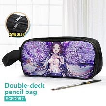  Demon Slayer anime double deck pencil bag pen bag 