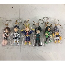 My Hero Academia figure doll key chains set(6pcs a...