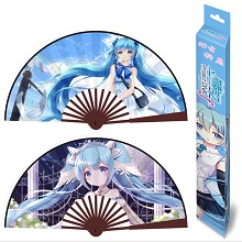 10inches Hatsune Miku anime silk cloth fans