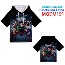  Demon Slayer anime short sleeve hoodie t-shirt cloth 