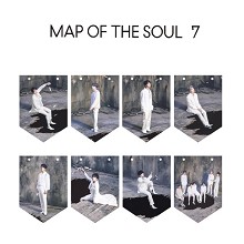  BTS star hanging flag album return photo poster hanging pictures(8pcs a set+rope) 