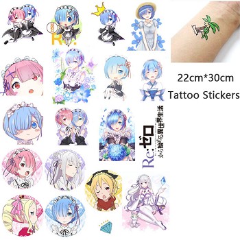 Re:Life in a different world from zero anime waterproof tattoo stickers