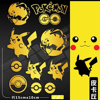 Pokemon anime metal mobile phone stickers set(9pcs a set)